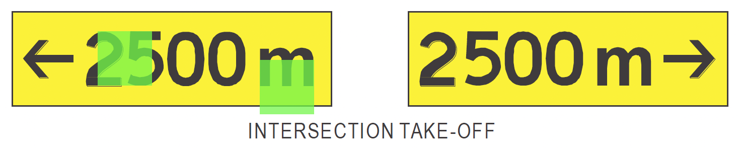 ICAO example of Intersection Take-off sign